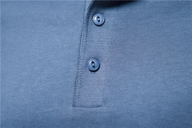 Men's Long Sleeve Button Down T-Shirts Autumn Henley Collar Casual High Quality 100% Cotton Crew Neck Mens T Shirts
