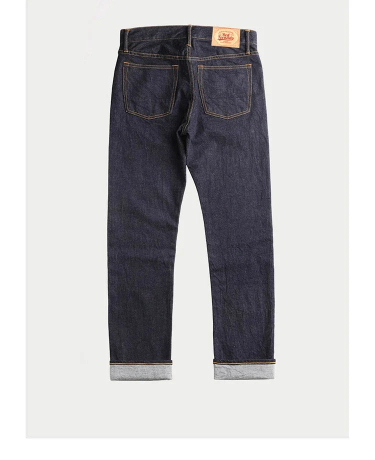 Washed Slim Fitting Pants Sanforized Raw Denim Jeans 12oz