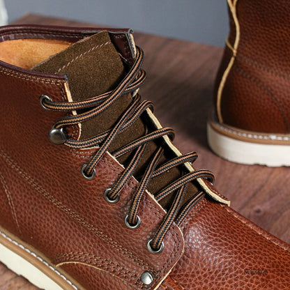Handmade Men Boots Vintage Casual Autumn Winter Cow Leather Shoes British Ankle Boots Wings Motorcycle Boots Zapatos Hombre