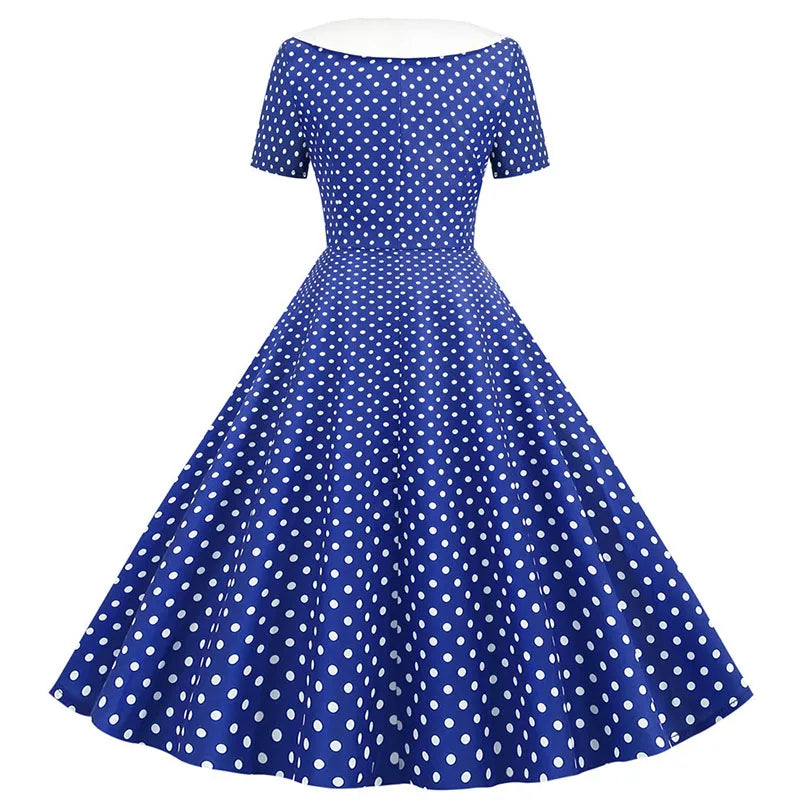 Summer Midi Dress Women Elegant Pink Vintage Party Sundress Casual Peter pan Collar Short Sleeve Dress