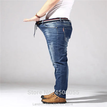 Distressed Extra Large Jeans For Men Stretch Denim Trousers 6XL 7XL 8XL Big Plus Size Mens Ripped Pants 160KG Male Elastic Jean