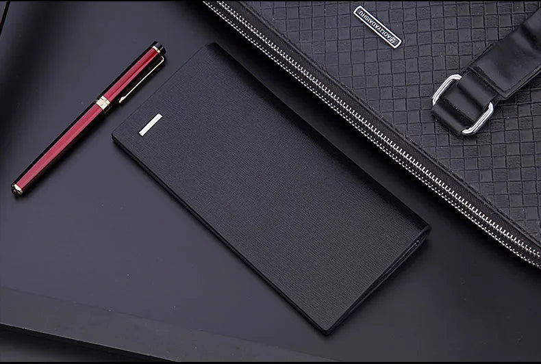 men's wallet microfiber leather long purse carteira masculina hombre billeteras thin porte 2022 men wallets of leather genuine