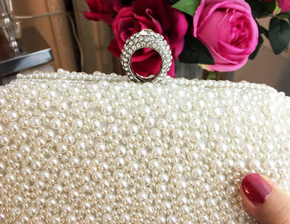 Pearl Clutch Bags Women Purse Ladies white Hand Bags Evening Bags for Party Wedding black Shoulder Bag Bolsa Feminina