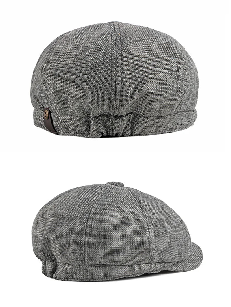 NEW Newsboy Cap Men Spring Summer Octagonal Hat For Male British Herringbone Flat Caps Retro Eight Blade Hats Breathable