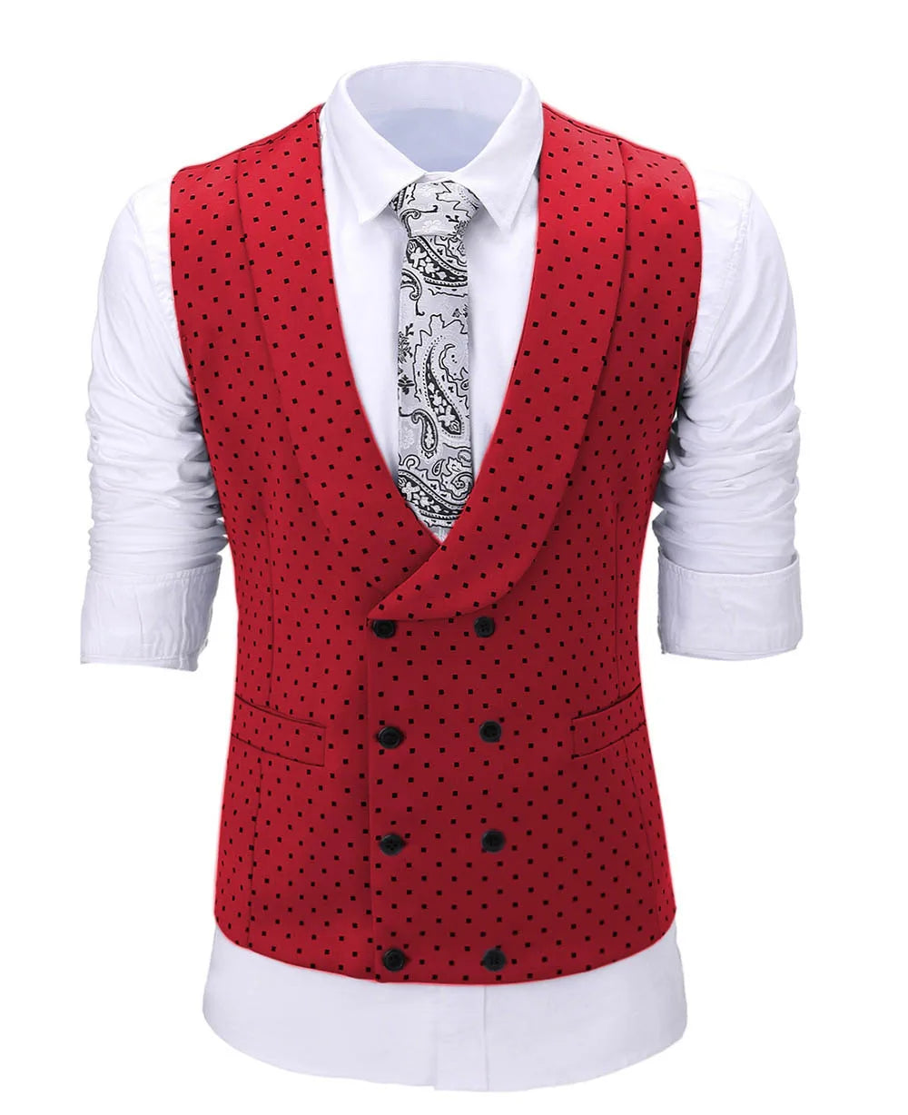 Men's Suit Formal Neck Square wave point leisure  Casual Waistcoat Formal Business Grey Navy Vest Groomman For Wedding Evening