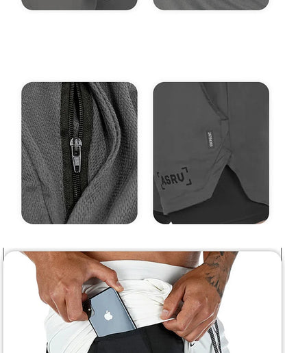 Men's Summer Quick Dry Running 2 in 1 Shorts Sports Jogger Short Pants Male Gym Fitness Training Sweatpants Plus Size M-5XL