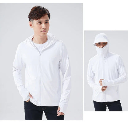 Long Sleeve Hoody Summer Women Sun UV Protection Quick Dry Clothing Men Hooded Jacket Thin Beach Sweatshirt
