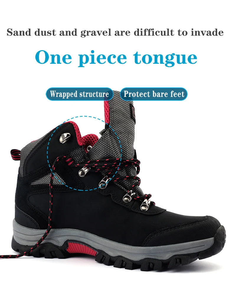 Brand Men's Ankle Boots Waterproof Leather Sneakers Breathable Outdoor Men Hiking Boots No-slip Men's Work Shoes Size 39-47