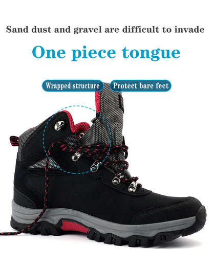 Brand Men's Ankle Boots Waterproof Leather Sneakers Breathable Outdoor Men Hiking Boots No-slip Men's Work Shoes Size 39-47