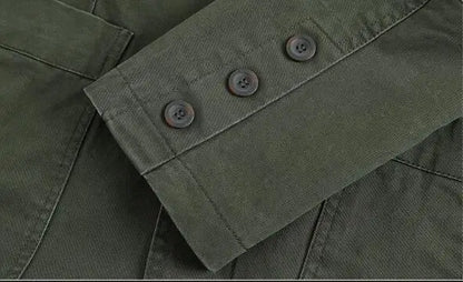 Men's Washable Fabric Single Breasted Button Blazers Business Suit Loose Military Jackets Outwear
