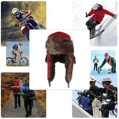 Unisex Men Women Russian Hat Trapper Bomber Warm Trooper Ear Flaps Winter Ski Hat Solid Fluffy Faux Fur Cap Headwear Bonnet