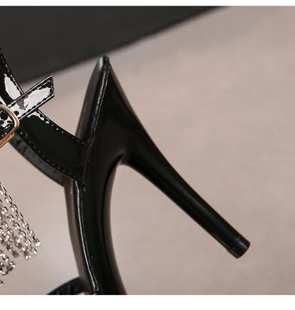 Model Catwalk High Heels Stiletto Sexy Platform 11cm Sandals Female Summer Red party Shoes Woman Sandals Cross Straps Size 43