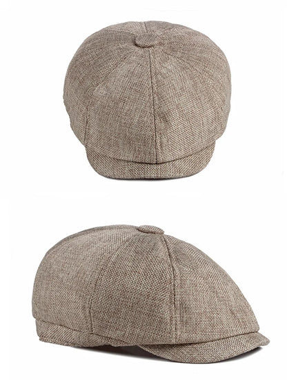 NEW Newsboy Cap Men Spring Summer Octagonal Hat For Male British Herringbone Flat Caps Retro Eight Blade Hats Breathable
