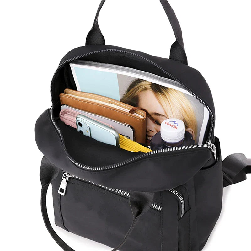 Women Backpack Travel Casual Waterproof Oxford Shoulder Bags Female Large Capacity Handbag Rucksack Black Purse School Pack