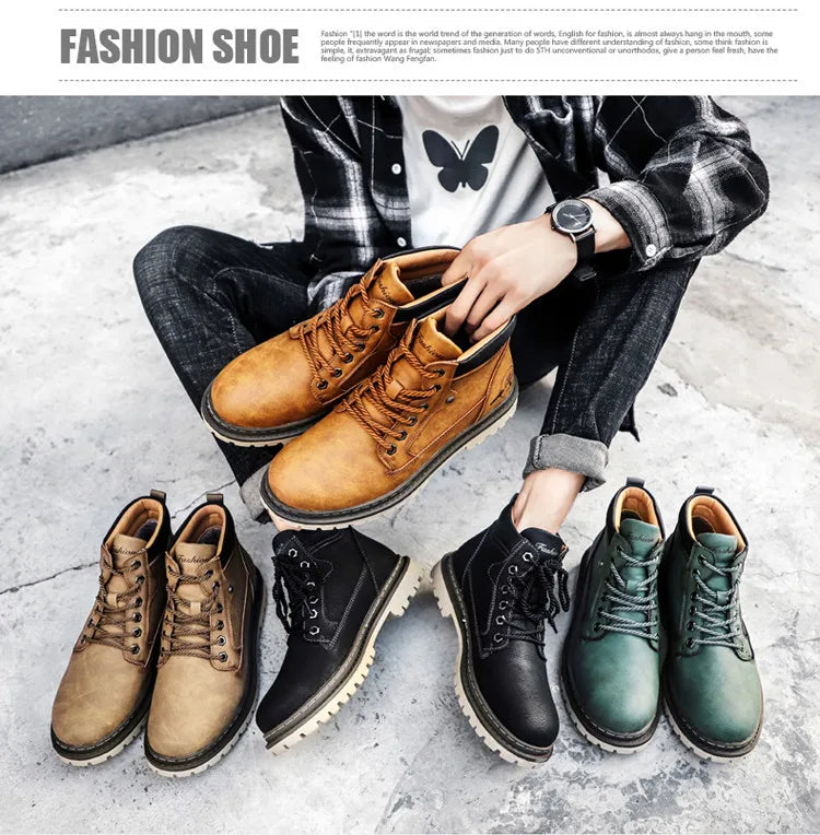 Brand Men Super Warm Snow Boots Winter Men's Ankle Boots Waterproof Short Boots Outdoor Sneakers Autumn Men's Motorcycle Boots