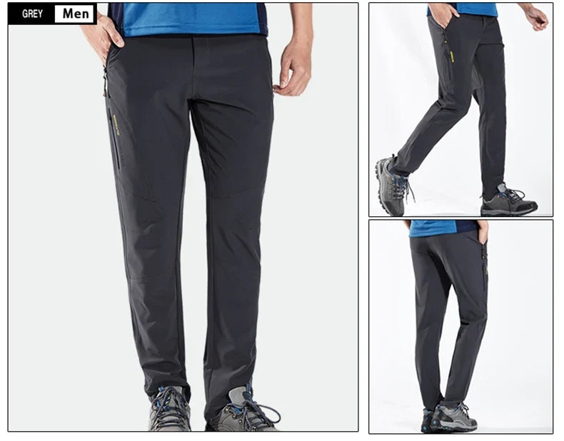 Hiking Pants Men Quick Dry Trekking Camping Climbing Running Outdoor Rain Pants Stretch Breathable Elasticity Trousers Men