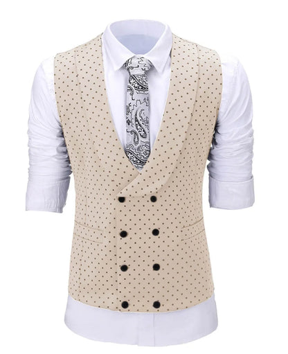 Men's Suit Formal Neck Square wave point leisure  Casual Waistcoat Formal Business Grey Navy Vest Groomman For Wedding Evening