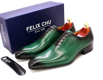 Mens Oxford Genuine Leather Shoes Whole Cut Fashion Pointed Toe Lace-up Formal Business Wedding Dress Shoes for men