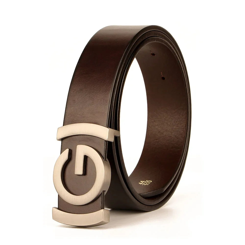 New Wide 34mm Male belt Famous Style Metal G Buckle Brand Women Belt Genuine Leather business Luxury Belts for Men Strap jeans