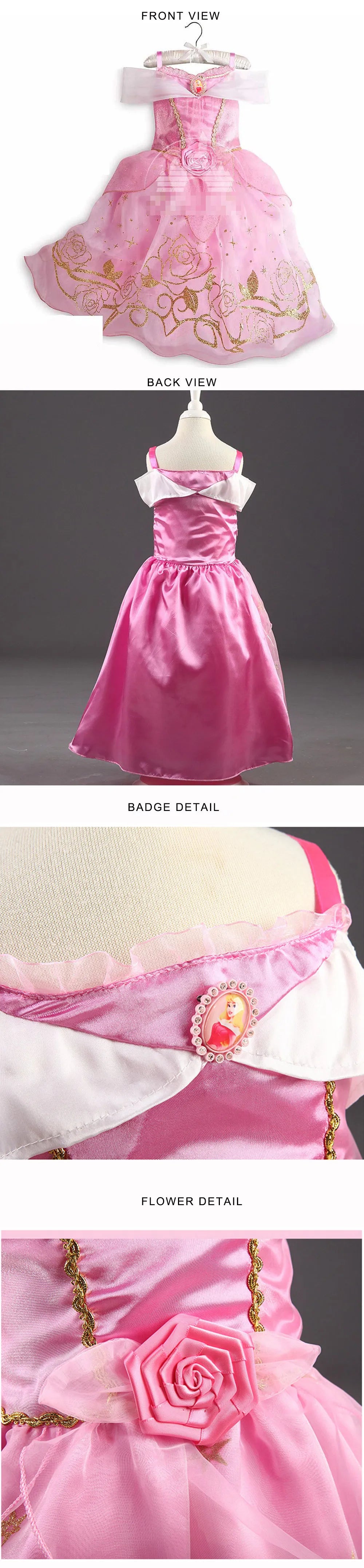 Children's Princess Dress Girls Sleeping Beauty Aurora Princess Party Dress up Halloween Costume Kids Clothing Birthday Gift