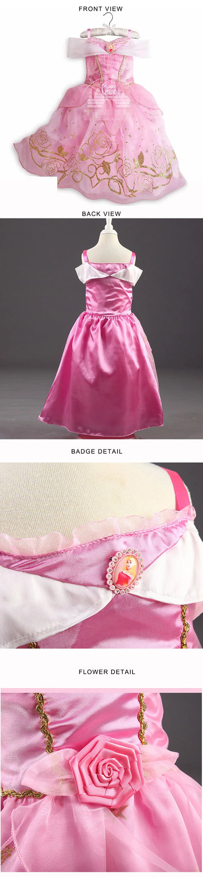 Children's Princess Dress Girls Sleeping Beauty Aurora Princess Party Dress up Halloween Costume Kids Clothing Birthday Gift