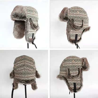 Winter Russian Bomber Hat Women Men  Trapper Snow Caps with Ear Flap Unshanka Hat