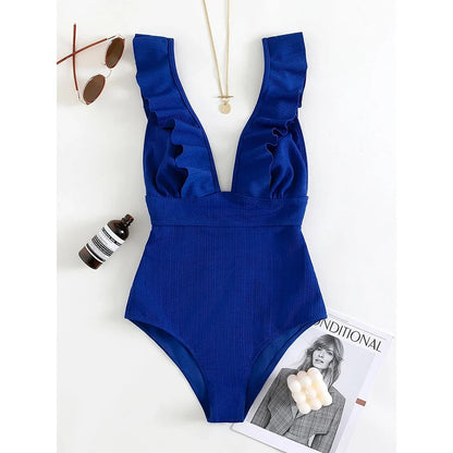 2023 One Piece Swimsuit Women Ruffle Swimwear Push Up Monokini Bodysuit Swimsuit Female Bathing Suit Summer Beach Wear