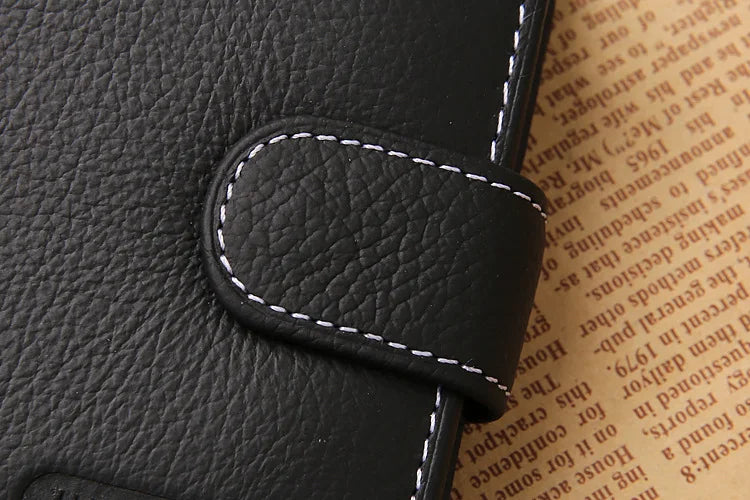 Retro Men Wallets Genuine Leather Card Horder Short Zipper Buckle Male Wallet Coin Pocket Photo Holder Men's Wallet