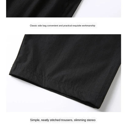 Men's Shorts Summer Breeches 2024 Thin Nylon 3/4 Length Trousers Male Bermuda Board Quick Drying Beach Black Men's Long Shorts