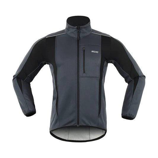 Men's Warm Cycling Jacket Fleece Bike Jersey Windproof Waterproof Softshell Coat Bicycle Clothing Motorcycle Raincoat