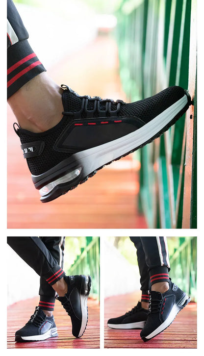 Work Shoes Hollow Breathable Steel Toe Boots Lightweight Safety Work Shoes Anti-slippery For Men Women Male Work Sneaker