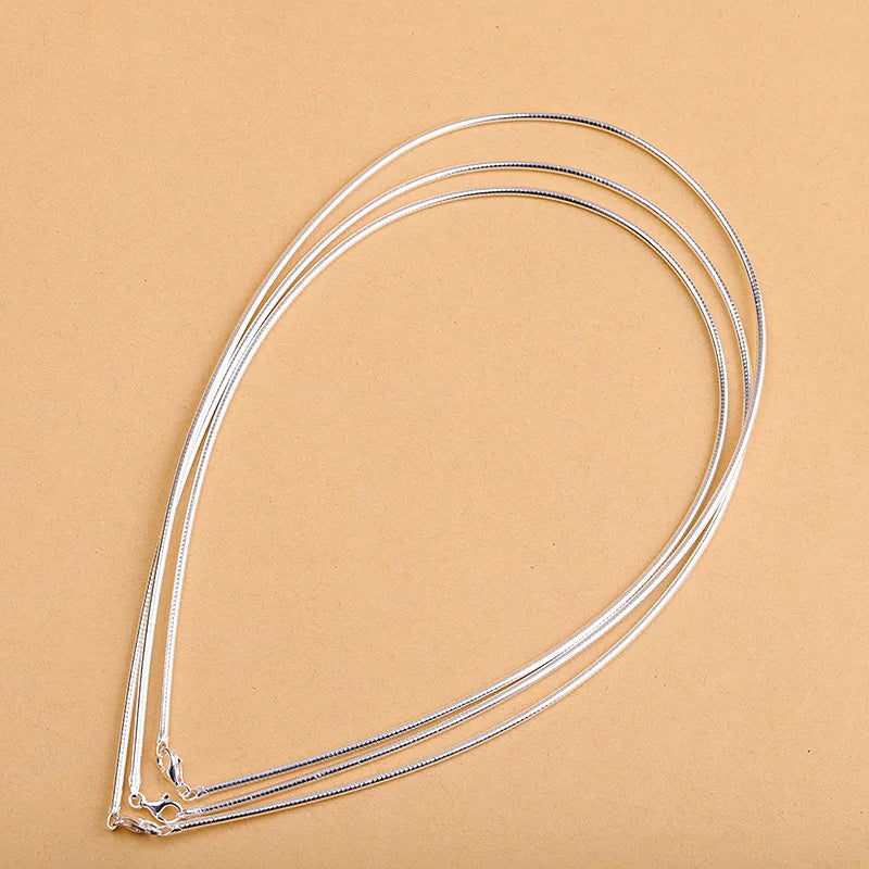 Genuine Real Pure Solid 925 Sterling Silver Necklace for Women Punk Rock Rose Gold Snake Chains Jewelry Female Necklaces Choker