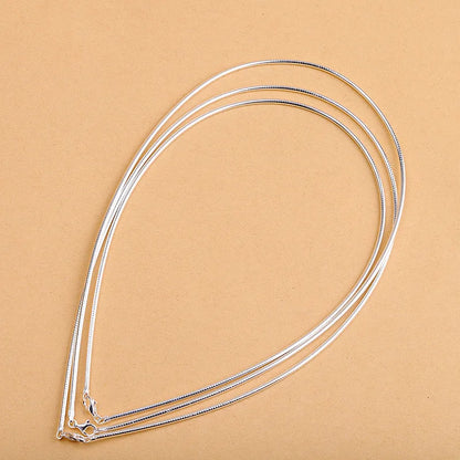 Genuine Real Pure Solid 925 Sterling Silver Necklace for Women Punk Rock Rose Gold Snake Chains Jewelry Female Necklaces Choker