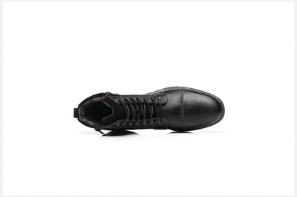 Men's Boots Winter Fashion botines Zip Lace-up Ankle Boots Vintage Business Dress Shoes Leather Casual Shoes For Men