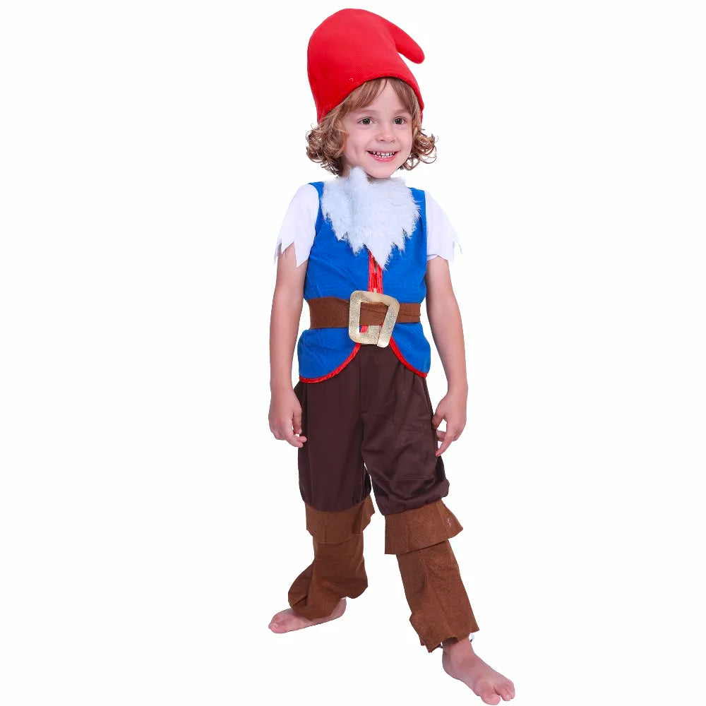 Fairy Tale Seven Dwarfs Boy Cosplay Costume Christmas Holiday Elf New Year Boys Girls Suits