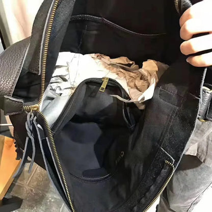 Ladies Genuine Leather First Layer Cowhide Bag New Retro Art Personality Large Capacity Soft leather Shoulder Bag Messenger Bag