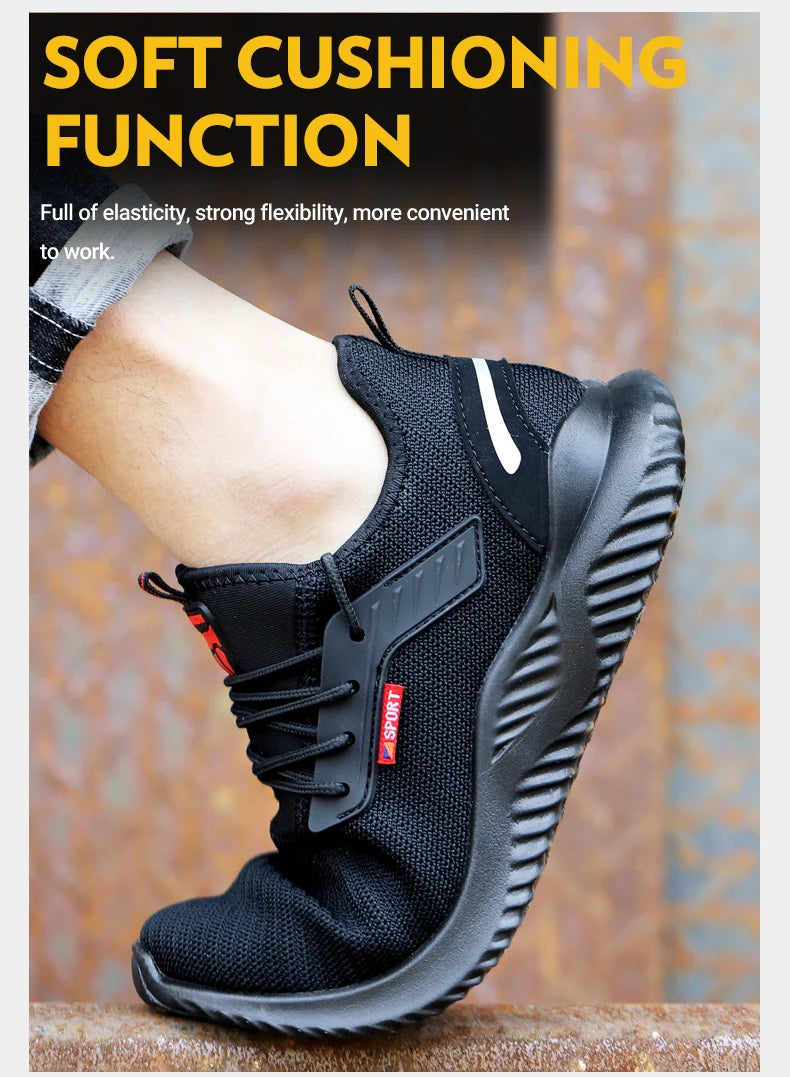 Work Safety Shoes Anti-Smashing Steel Toe Puncture Proof Construction Lightweight Breathable Sneakers shoes Men Women is Light