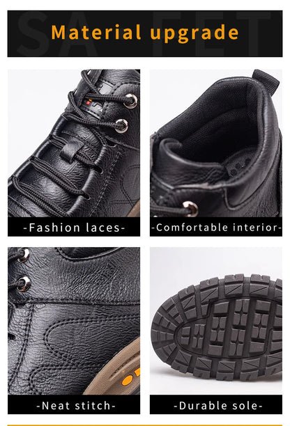 Men Leather Safety Work Boots Steel Toe Puncture-proof Indestructible Safety Shoes Staleneus Construction Welding Work Boots