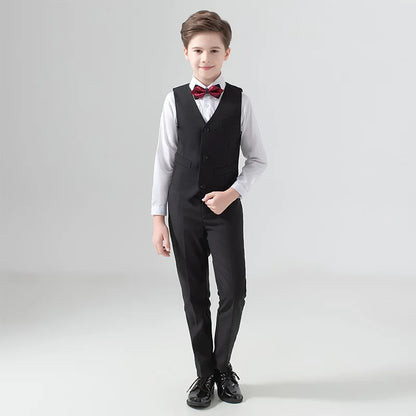 Flower Boys Suit for Weddings Kids Prom Party Tuxedo Formal Blazer Children's Day Pinao Performance Costume school uniform 2-16T