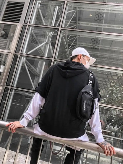 Men's Hoodies Male Casual Sweatshirts Streetwear Y2K Black Man Tops Korean Fashion Stylish Hip Hop Hoody Anime Dacning Clothing
