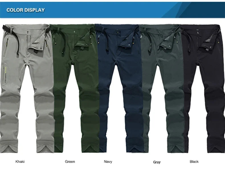 Hiking Pants Men Quick Dry Trekking Camping Climbing Running Outdoor Rain Pants Stretch Breathable Elasticity Trousers Men