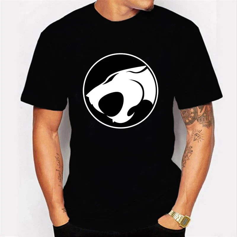 Luminous T-shirt Mens Fashion Casual Short Sleeve Round Neck Tops Mens Clothing Hipster Glowing ThunderCat T-shirt