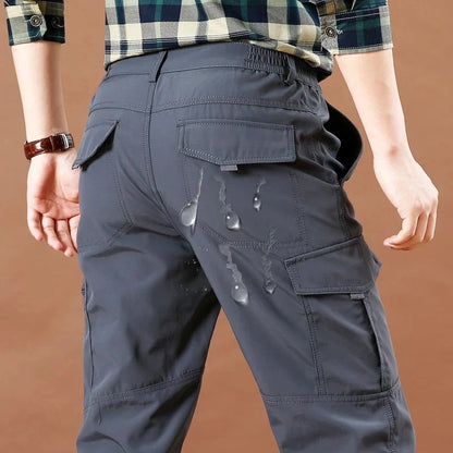 2024 Men's Tactical Casual Pants Thin Breathable Summer Casual Long Trouser Male Slim Waterproof Quick Dry Pocket Cargo Pants