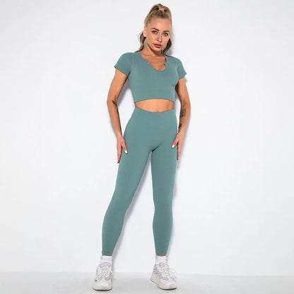 2/4/6PCS Seamless Women Yoga Set Workout Sportswear Fitness Bra Sport Pants Gym Clothing High Waist Leggings Shorts Sports Suits