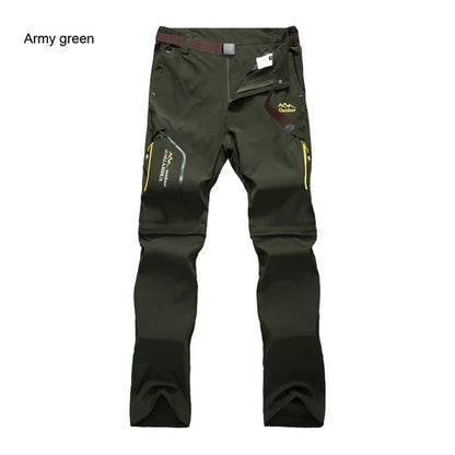 Men's Camping Hiking Pants Trekking Stretch Summer Quick Dry UV-Proof Outdoor Travel Trousers Detachable into Shorts