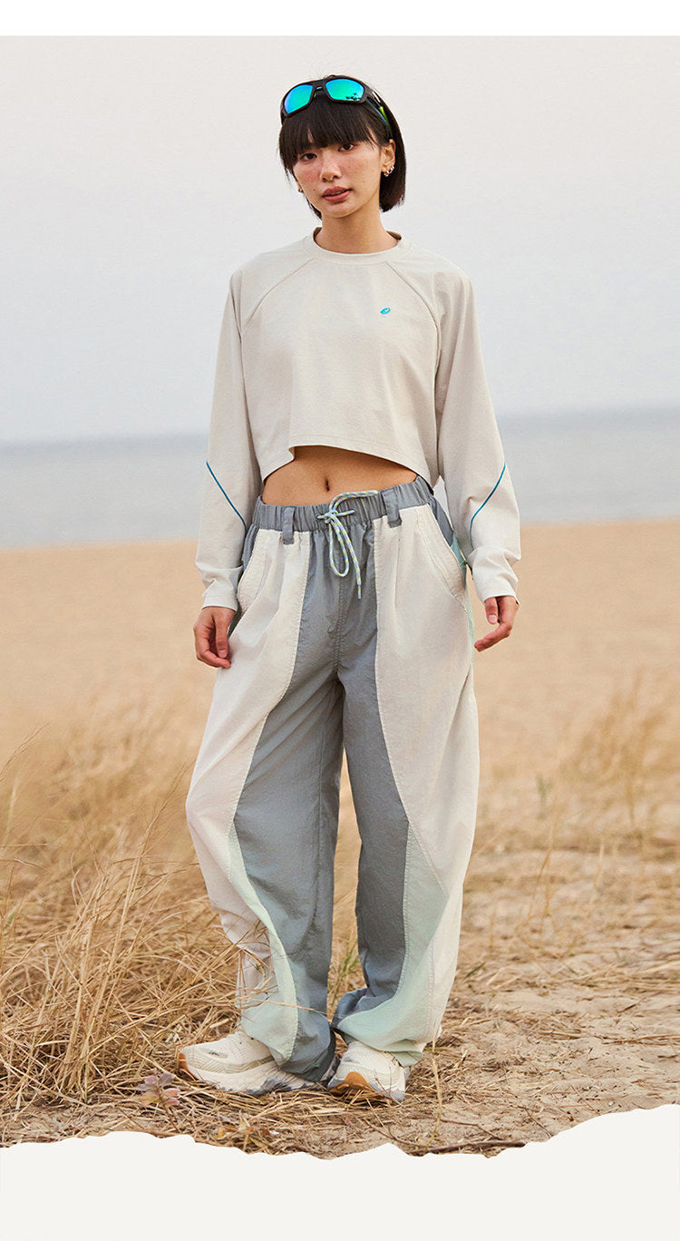 Men Outdoor Lightweight Quick Dry Ultra Loose Casual Splice Wide Leg Techwear Track Cargo Pants Women Streetwear Baggy Trousers