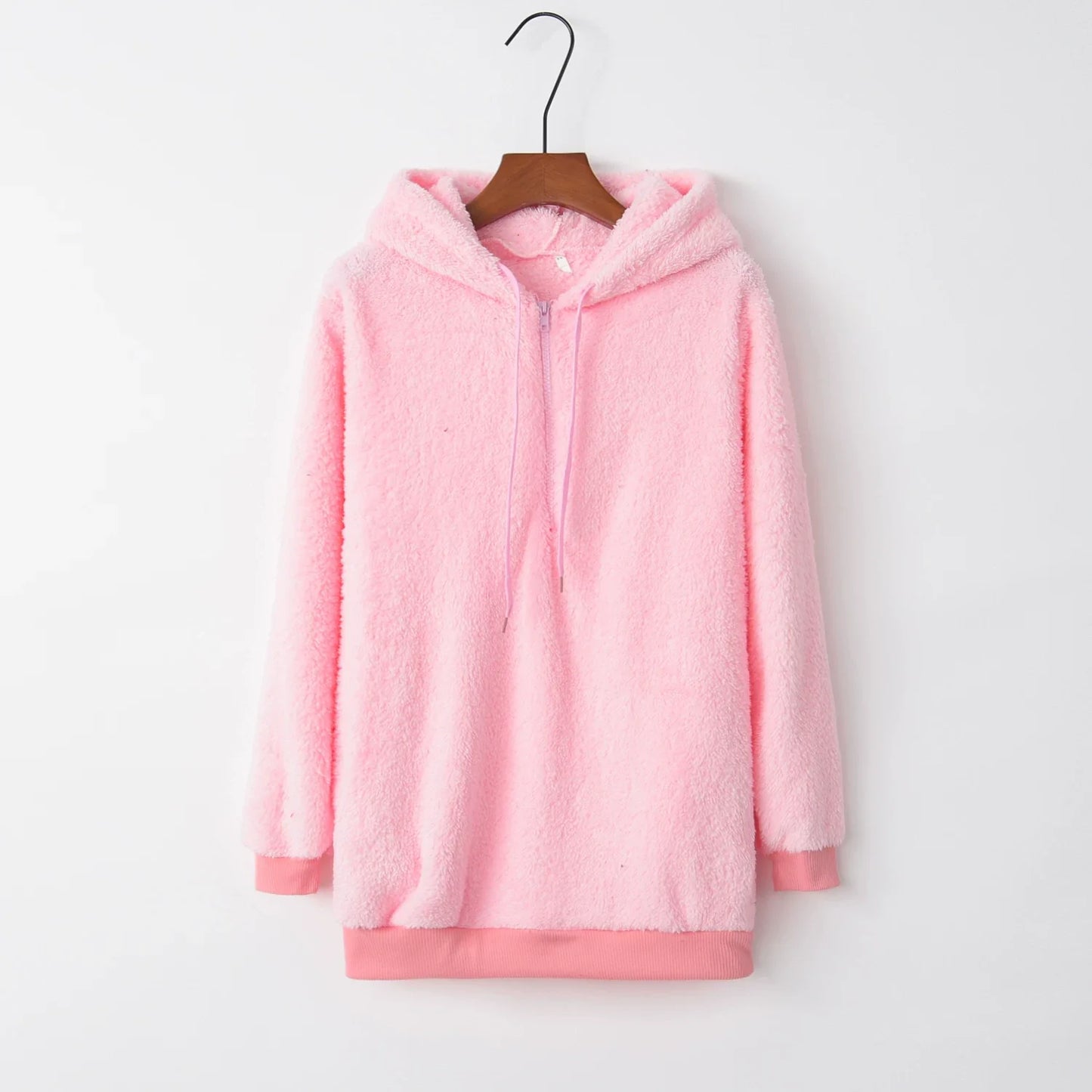 Fashion Trend Long-sleeved Hooded Solid Color, Women's Sweater Coat