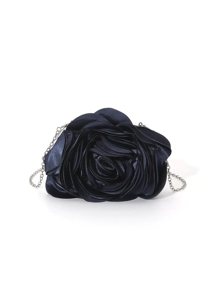 Fashion Pink Flower Petal Banquet Floral Dress Purse Evening Day Clutch Bag Women Luxury Prom Party Wedding Day Bag