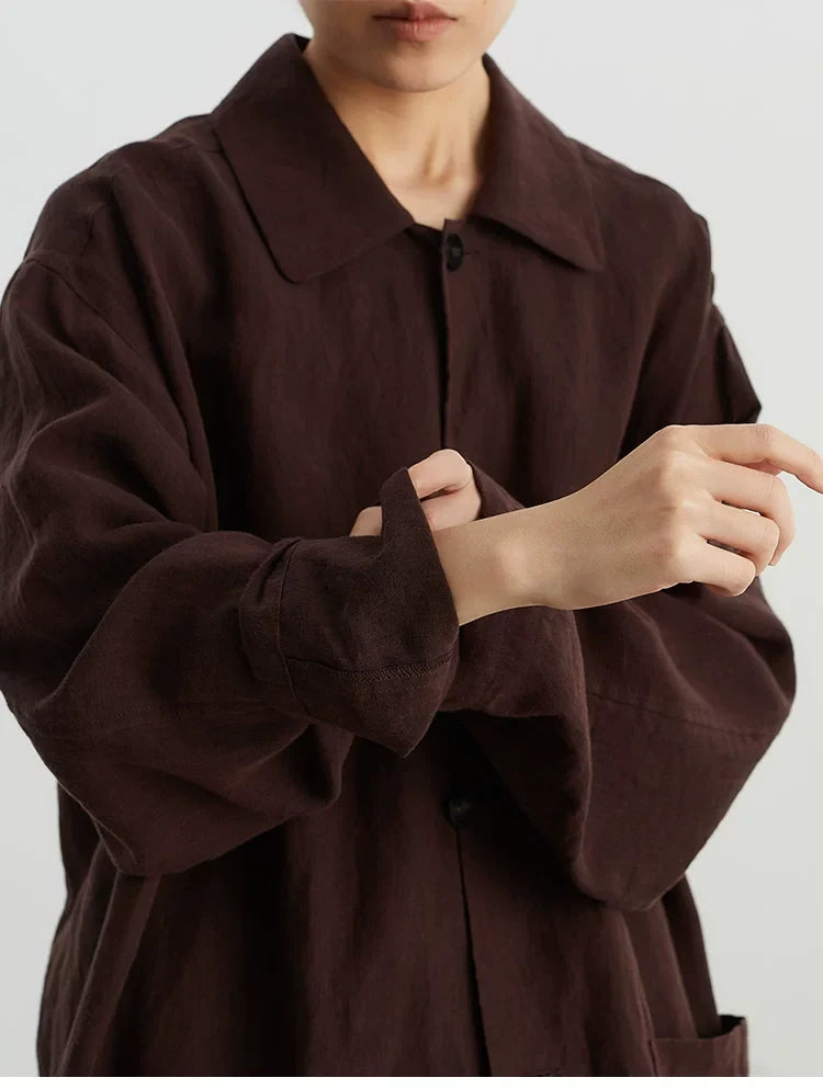 Women's Linen Shirt Jacket, Loose-Fitting Stylish Top, New Style for Spring/Summer 2026