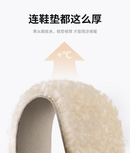 Winter Men's Rotating Button Snow Boots Thick Plush Cotton Boots Keep Warm Winter Boots Non-slip Mid-calf Boots Outdoors Shoes